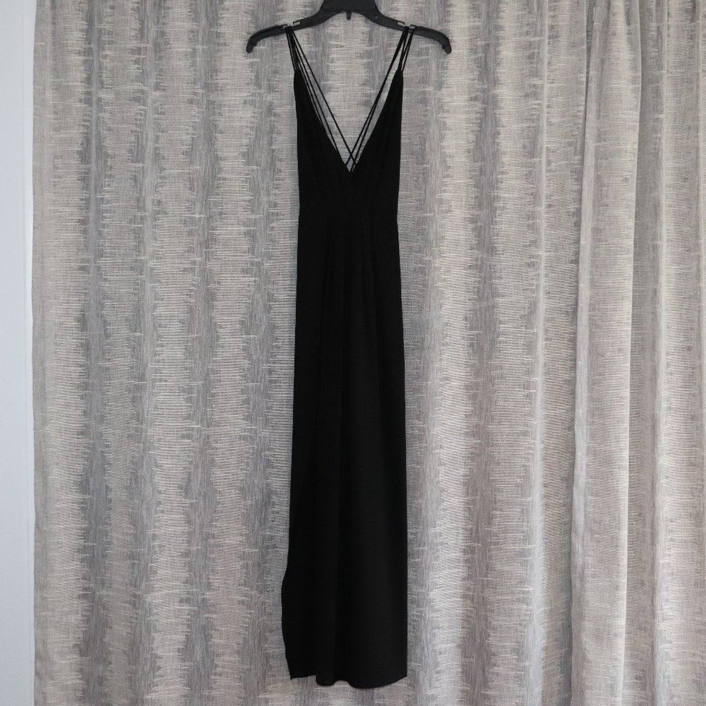 Black Maxi Dress with Crossing Straps